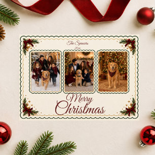 Elegante Colage de Fotos de Navidad con Familia en