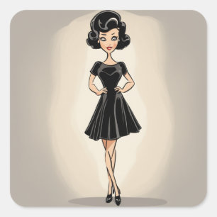 Elegante colección de Pegatinas retro LBD