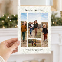 Elegante Collage de Fotos de Navidad con Follaje V
