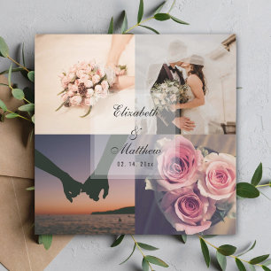 Elegante Collage de fotos Novia y Groom Favor de l