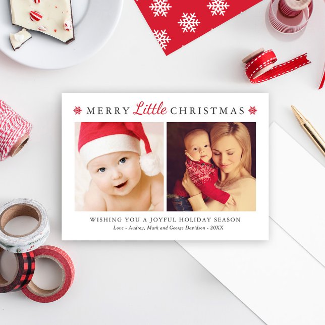 Elegante Collage de fotos Red Merry Little Navidad (Subido por el creador)