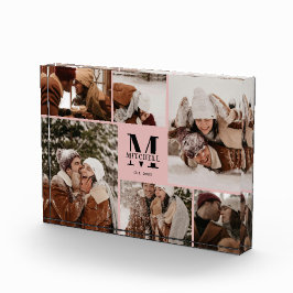 Elegante Collage de fotos Rubor Rosa Keepsake