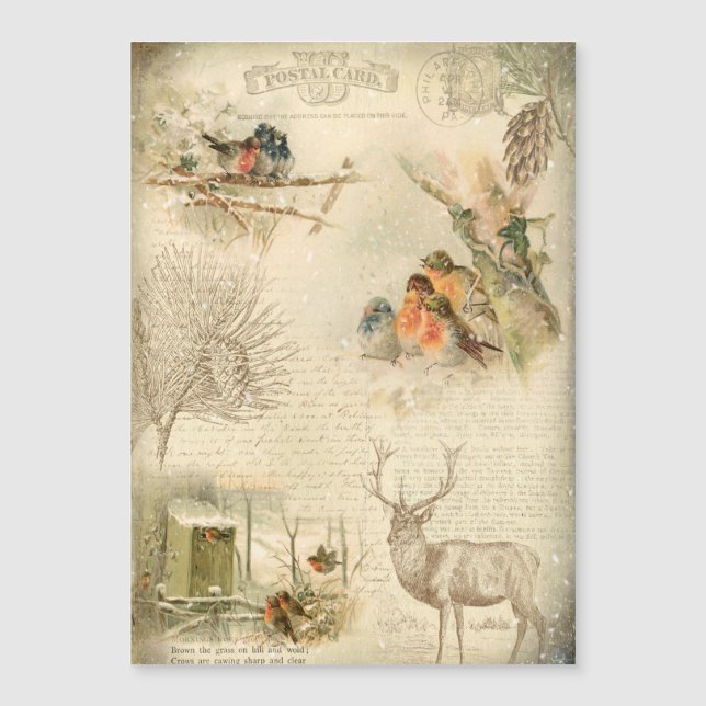 Elegante Collage rústico vintage navideño (Anverso)