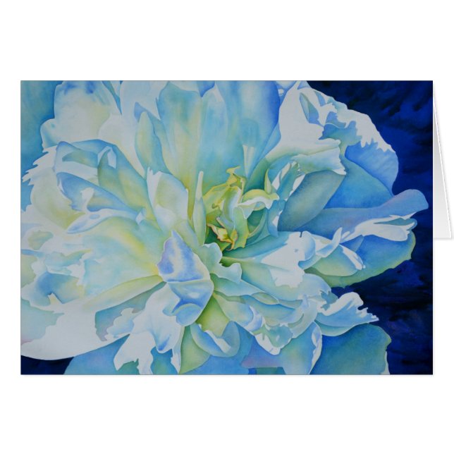 Elegante color azul verde azulado de agua floral (Anverso (Horizontal))