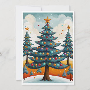 Elegante color de agua rústico Árbol de Navidad