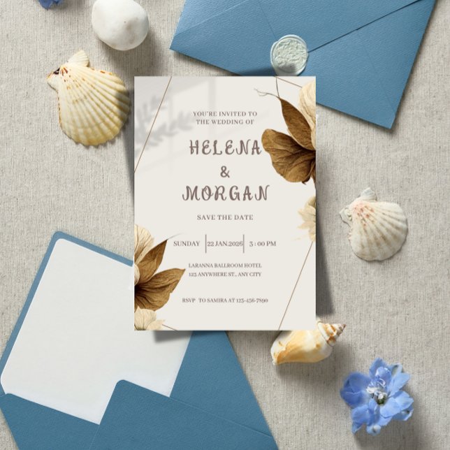 Elegante combinación de Save the Date y Invitación (Elegant All-in-One Wedding Save the Date & Invitation | Classic Ballroom Wedding Template)