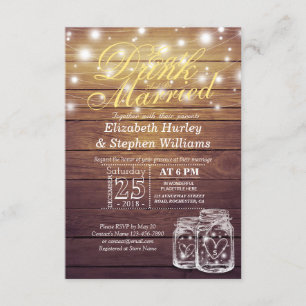 Elegante Comer Bebida y Casarse Invitaciones a la 