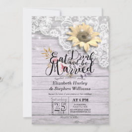 Elegante Comer Bebida y Casarse Invitaciones a la 