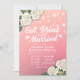 Elegante Comer Bebida y Casarse Invitaciones a la