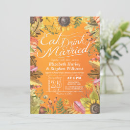 Elegante Comer Bebida y Casarse Invitaciones a la