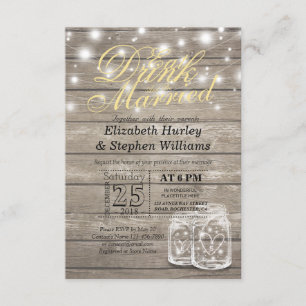 Elegante Comer Bebida y Casarse Invitaciones a la 