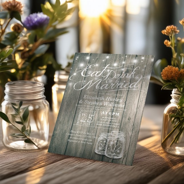 Elegante Comer Bebida y Casarse Invitaciones a la  (Subido por el creador)