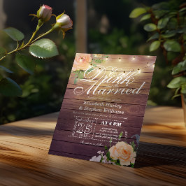 Elegante Comer Bebida y Casarse Invitaciones a la