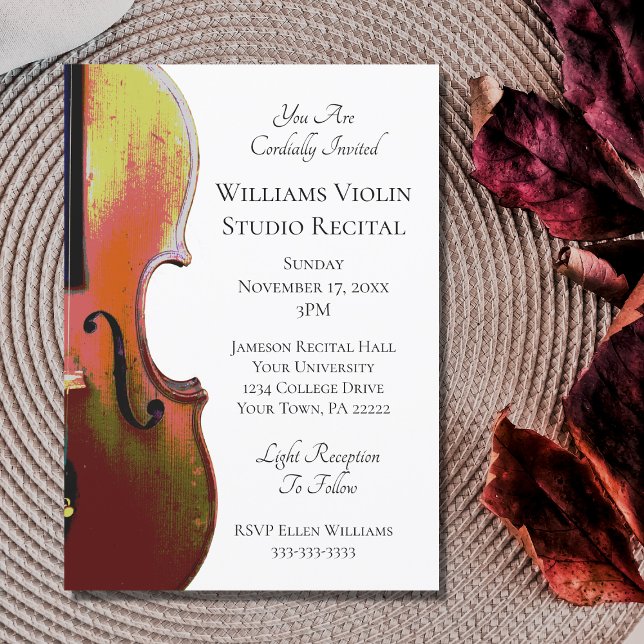 Elegante Concierto Musical en Violín Invitación (Subido por el creador)