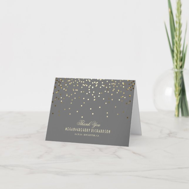 Elegante Confeti de Boda Agradecimiento de Oro (Anverso)