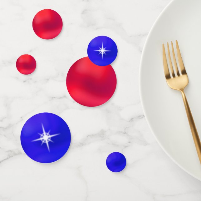 Elegante Confetti de Mesa Azul y Roja (Grupo)