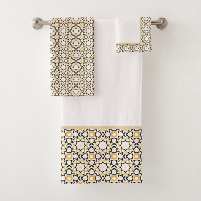 Elegante conjunto de toallas de baño geométricas c (In situ)