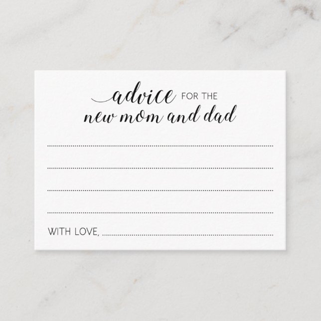 Elegante consejo para la nueva Baby Shower de Mamá (Anverso)