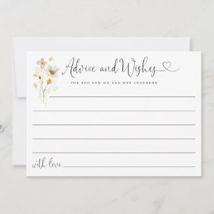 Elegante consejo personalizado y deseos floral de 