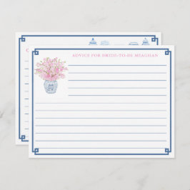 Elegante Consejo Rosa Y Azul Naval Para Tarjeta De