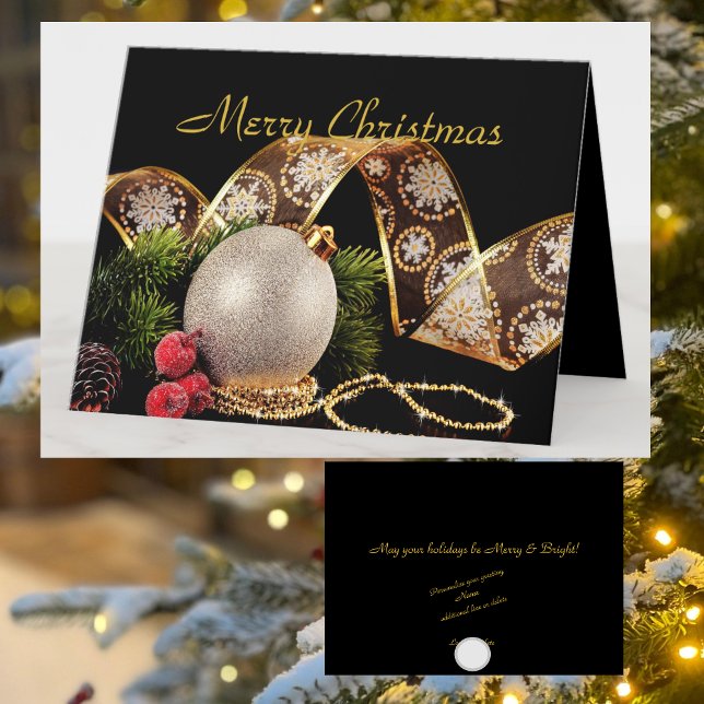 Elegante Coporate Gold Silver Feliz Navidad (Subido por el creador)