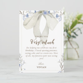 Elegante Coquette Bow Tarjeta de agradecimiento