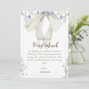 Elegante Coquette Bow Tarjeta de agradecimiento