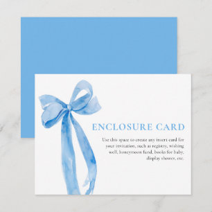 Elegante Coquette Dusty Blue Bow Tarjeta de gabine