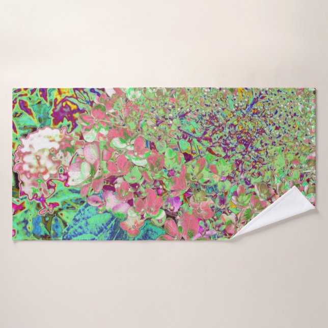 Elegante Coral y Chartreuse Limelight Hydrangea (Toalla de baño)