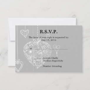 Elegante corazón Boda RSVP