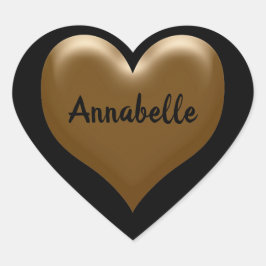 Elegante Corazón de Oro Pegatina