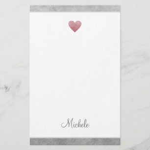 Elegante Corazón de Papel de Estaño Rosa Moderno S