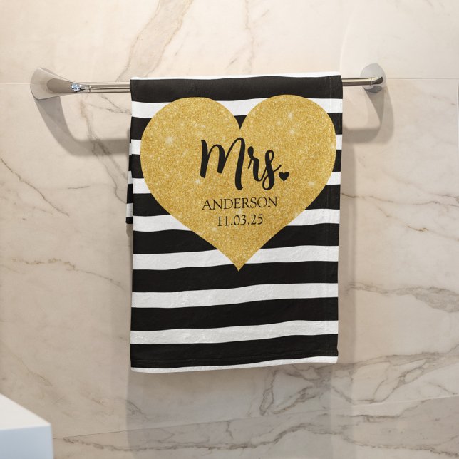 Elegante Corazón Dorado Las Rayas Negras Se Casan (Subido por el creador)