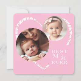 Elegante corazón rosa y blanco de 3 fotos de "la m