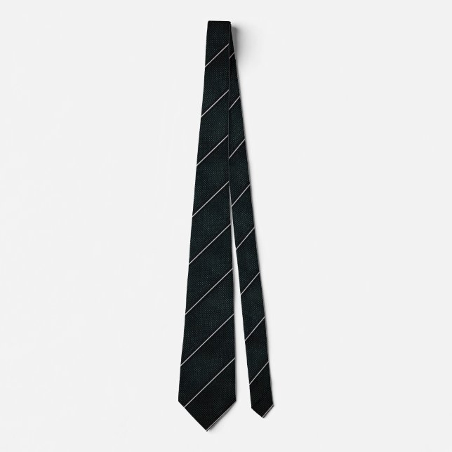Elegante corbata a rayas diagonales verde oscuro (Anverso)