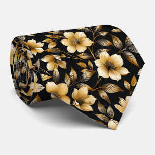 Elegante corbata de cuello con motivos florales de