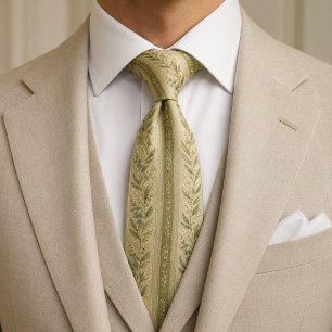 Elegante corbata de lujo botánico de pistacho