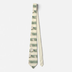 Elegante corbata de seda con estampado botánico en