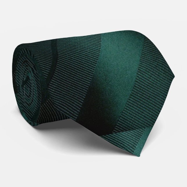 Elegante corbata verde oscuro a rayas (Enrollado)