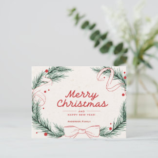 Elegante Corona de Navidad de Acebo con Apellido