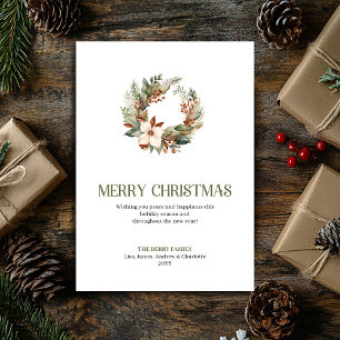 Elegante Corona de Navidad Neutral Minimalista Nav