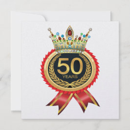 Elegante Corona de Oro Cincuenta Invitaciones