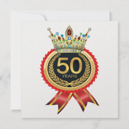 Elegante Corona de Oro Cincuenta Invitaciones