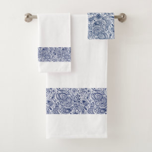 Elegante correa de paisley azul de la marina