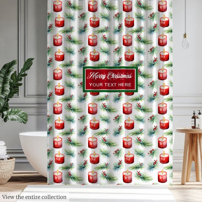 Elegante cortina de ducha de acuarela festiva (Elegant watercolor festive holiday shower curtain)