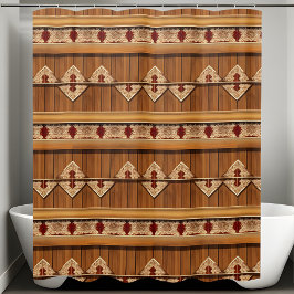 Elegante Cortina de ducha de baño rústico