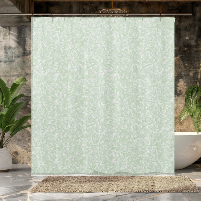 Elegante Cortina de ducha de impresión verde pálid (Subido por el creador)