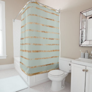 Elegante Cortina de ducha Sage Green Gold