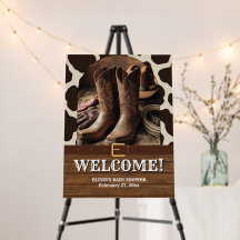 Elegante Cowgirl Boots Baby Shower