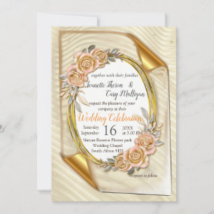 Elegante Crema de manzana y Invitación de oro